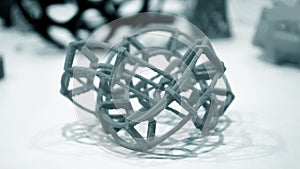 Abstract object of a blue color printed by 3d printer