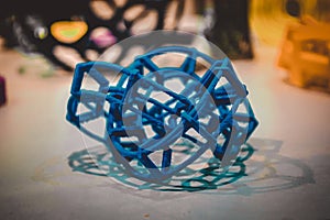 Abstract object printed by 3d printer close-up.