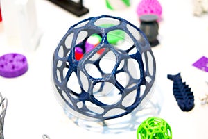 Abstract object printed by 3d printer close-up.