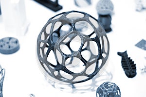 Abstract object printed by 3d printer close-up.