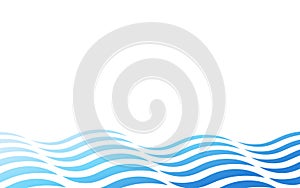 Abstract ocean blue wave lines layer vector background