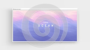 Abstract ocean seascape. Sea surface. Water waves. Nature background. Vector illustration for design