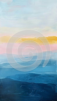 Abstract ocean sunset painting