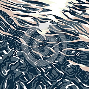 Abstract ocean water with patterns for background