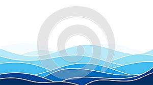 Abstract ocean wave layer background vector illustration