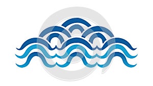 Abstract Ocean Waves Pattern, Nautical Water Element Vector Generative AI