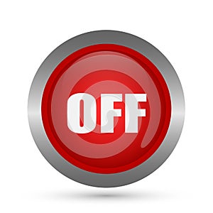 Abstract off button power off switch button vector in element on white background