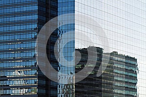 Abstract office building windows with beautiful reflections.