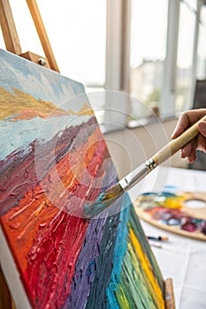 Abstract oil paint texture on canvas, background photo
