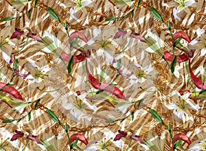 Abstract oil painted floral pattern