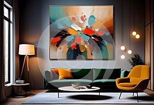 Abstract oil painting. Art painting, wall art, modern artwork, paint blobs, paint strokes, knife painting