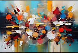 Abstract oil painting. Art painting, wall art, modern artwork, paint blobs, paint strokes, knife painting