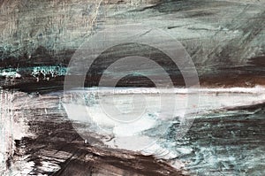 Abstract oil painting background. Fragment of artwork. Brushstrokes of paint. Sea. Ocean. Water. river.