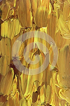 Abstract oil painting with gold