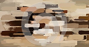 Abstract oil painting - horizontal stripes of beige and brown colors