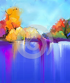 Abstract oil painting landscape background.