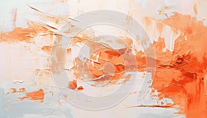 Abstract oil painting, sky blue, orange color brush strokes background, wallpaper, paint texture,art