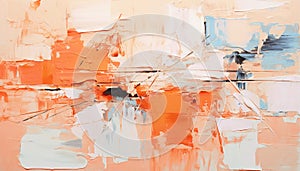 Abstract oil painting, sky blue, orange color brush strokes background, wallpaper, paint texture,art