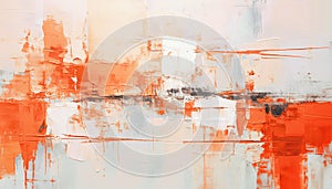 Abstract oil painting, sky blue, orange color brush strokes background, wallpaper, paint texture,art