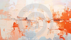 Abstract oil painting, sky blue, orange color brush strokes background, wallpaper, paint texture,art