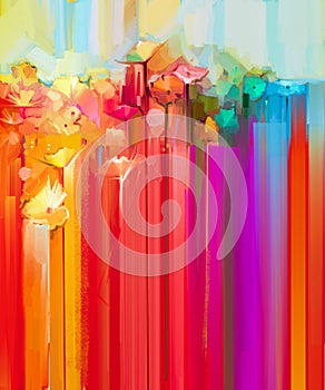 Abstract oil painting spring flower