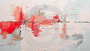 Abstract oil painting white, red, cream orange brush strokes, background, wallpaper, paint texture