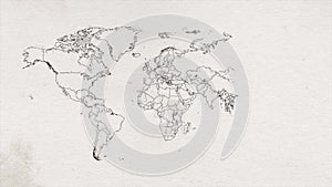 Abstract Old Science Earth Map Drawing Background Animation