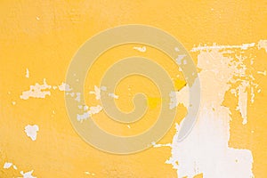 Abstract Old Yellow Grunge Cement Wall for texture background