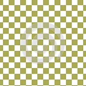 Abstract Olive Green and White Chess Board Background.Color Squares in a checkerboard pattern.Multidimensional chessboard