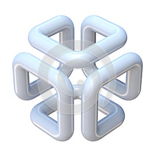 Abstract one line cube shape 3D