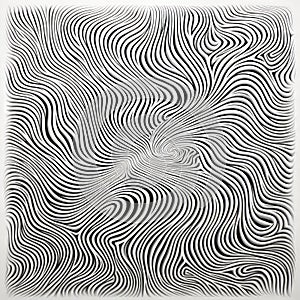 Abstract Op Art: Black And White Swirls With Psychedelic Realism