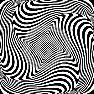 Abstract op art design. Illusion of rotation movement.