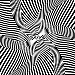 Abstract op art design. Illusion of rotation movement.