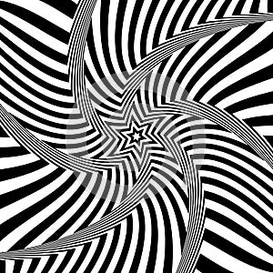 Abstract op art design. Illusion of rotation movement