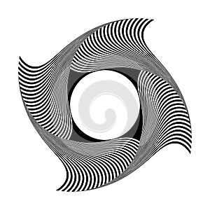 Abstract Op Art Pattern with Vortex Movement Illusion Effect
