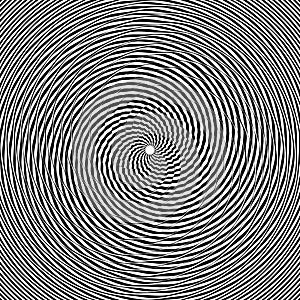 Abstract Op Art Pattern with Whirl Movement Illusion Effect