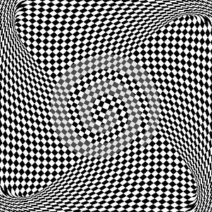 Abstract Op Art Pattern with Whirl Movement Illusion Effect