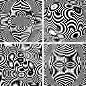 Abstract op art patterns.