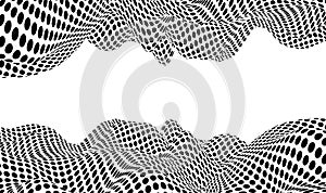 Abstract op art vector illustration. Pop art illustration halftone wave 3d illustration.