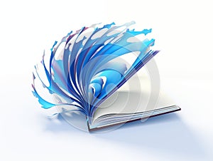 Abstract Open Book With Blue Pages