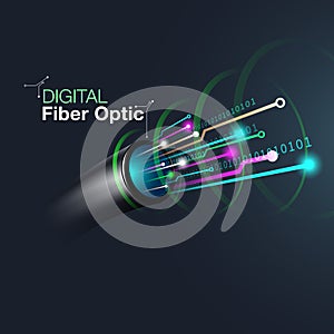 Abstract optical cable graphics