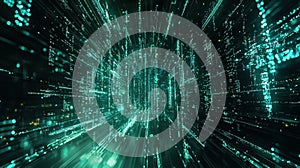 Abstract Optical Data Concept with Glowing Lines