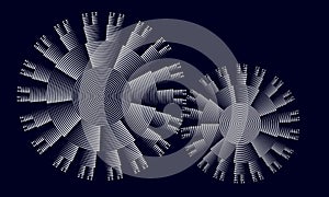 Abstract optical illusion with circles