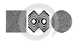 Abstract Optical Illusion Patterns Vector Set, vector design Generative AI