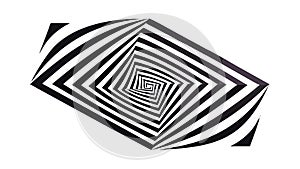 Abstract optical spiral pattern, dynamic square illusion, vector design Generative AI