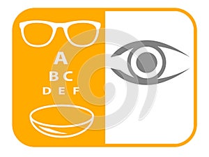 Abstract optician service pictograms. For use as a logo in craft and business.