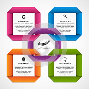 Abstract options infographics. Design template origami style options banner.