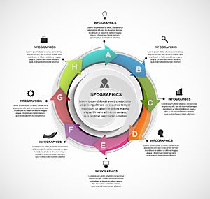 Abstract options infographics template with arrows in a circle. Infographics for business presentations or information banner. photo