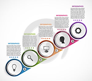 Abstract options infographics template. Infographics for business presentations or information banner