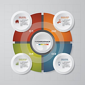 Abstract 4 options infographics template. Simple&Editable abstract design element. EPS 10.